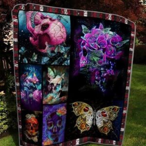 Creepy Skull Quilt Blanket Ver 2  Quilt